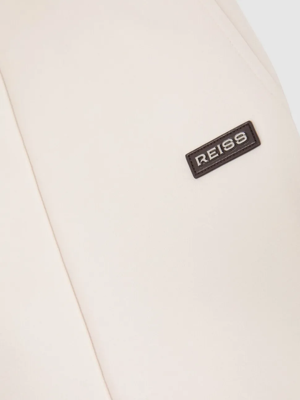 Reiss Off White Barnes Premium Interlock Cuffed Logo Joggers