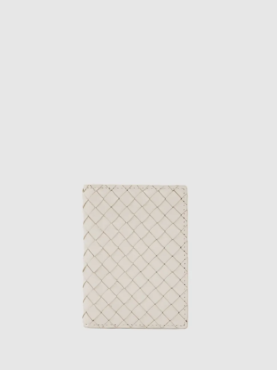 Reiss Off White Floyd Leather Woven Bifold Cardholder