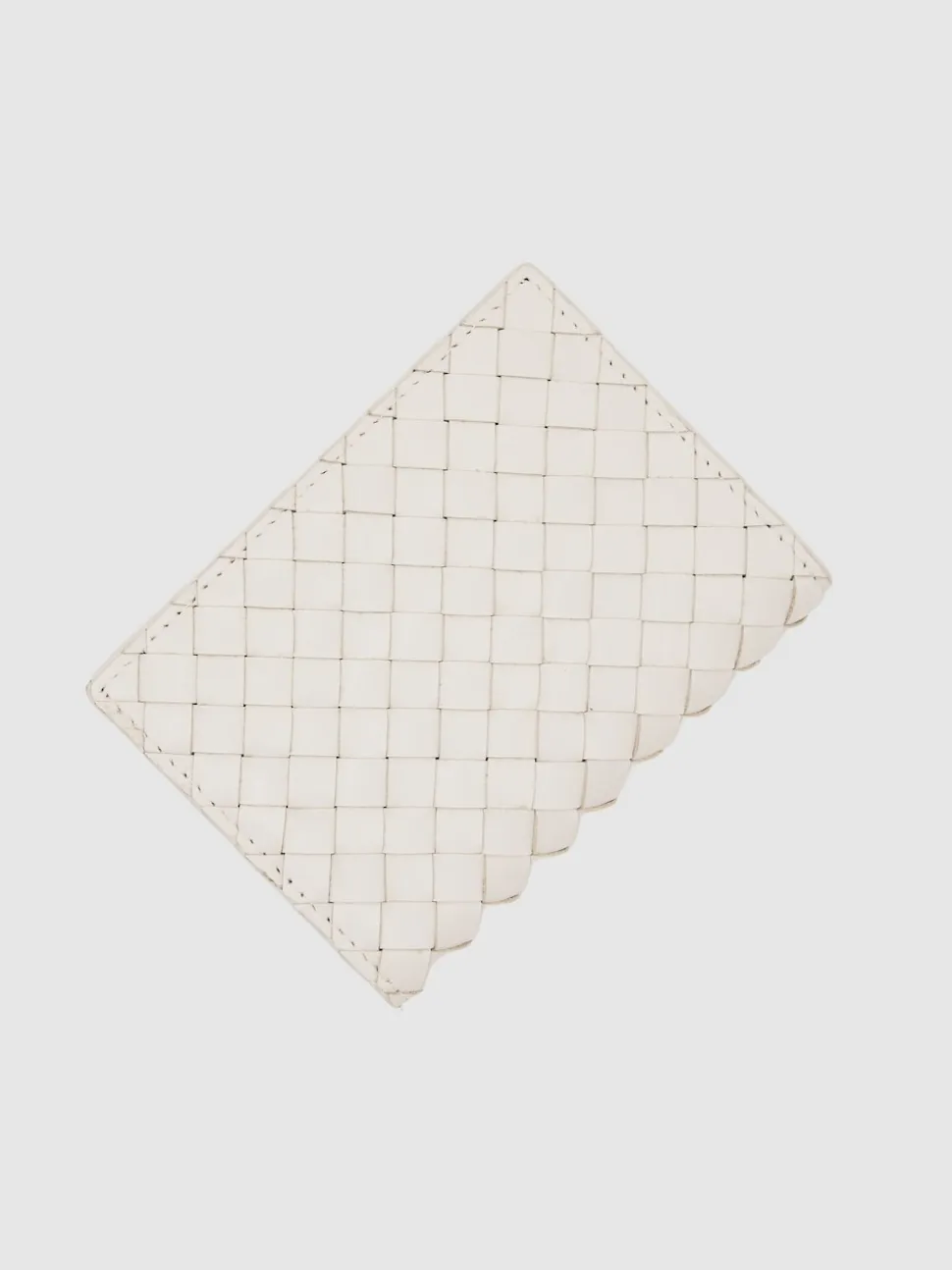 Reiss Off White Floyd Leather Woven Bifold Cardholder