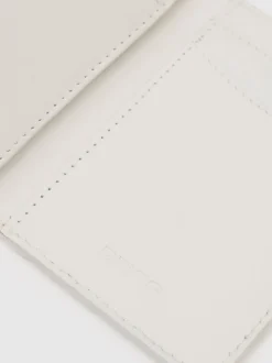 Reiss Off White Floyd Leather Woven Bifold Cardholder