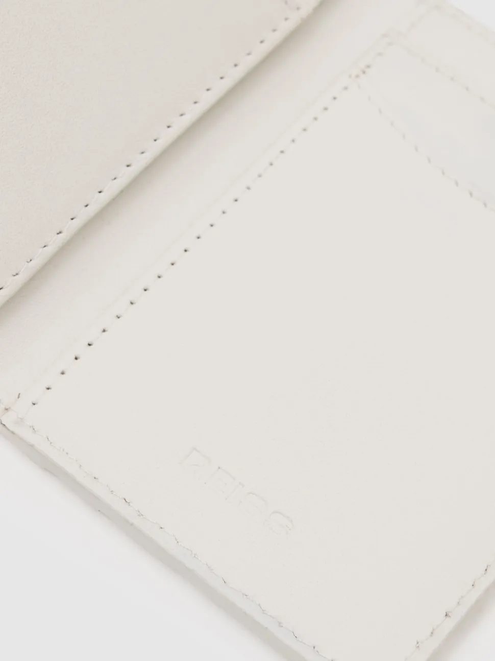 Reiss Off White Floyd Leather Woven Bifold Cardholder