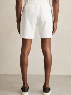 Reiss Off White Phoenix Textured Tape Drawstring Shorts