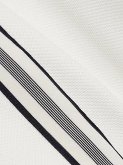 Reiss Off White Phoenix Textured Tape Drawstring Shorts