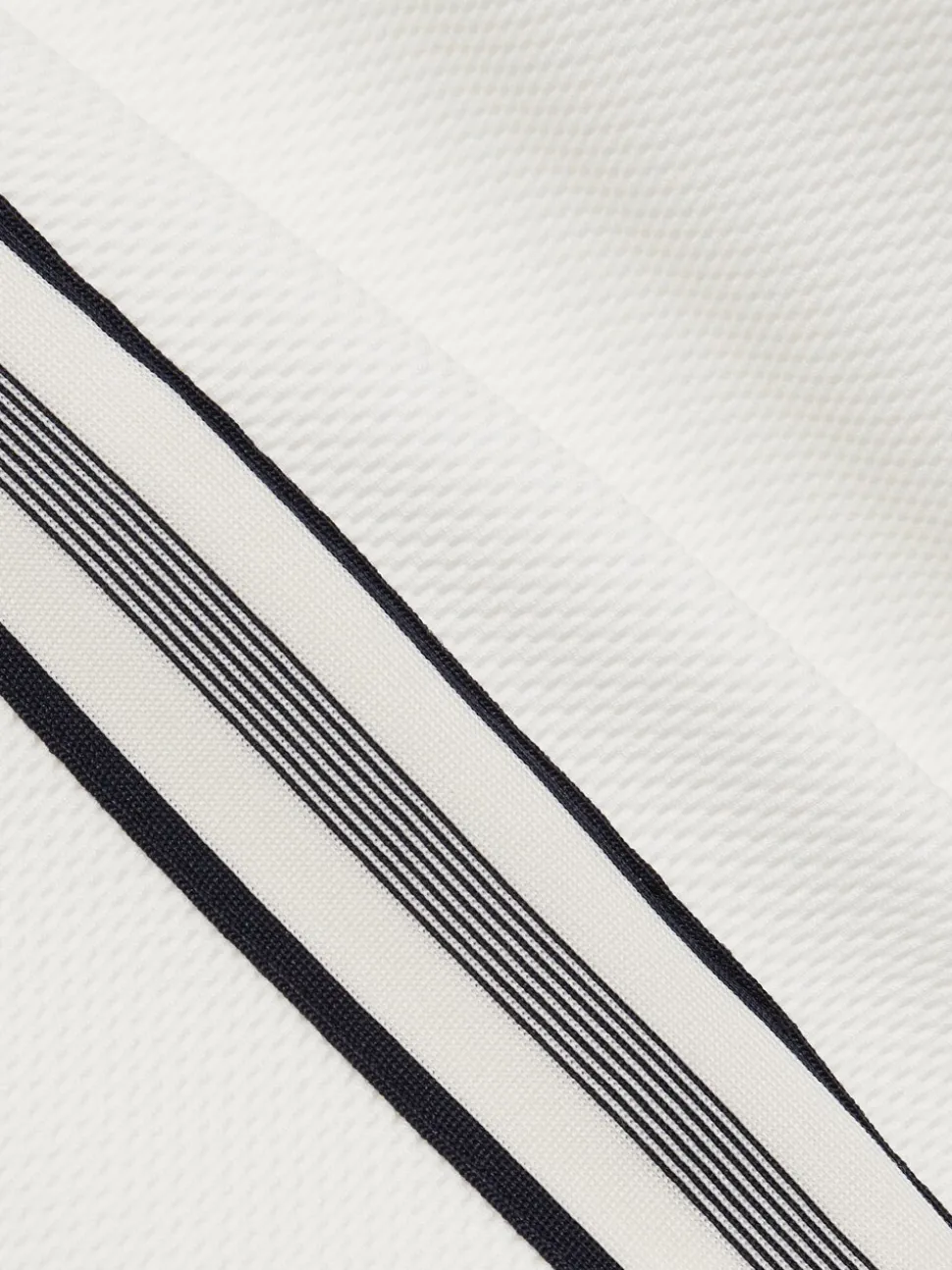 Reiss Off White Phoenix Textured Tape Drawstring Shorts