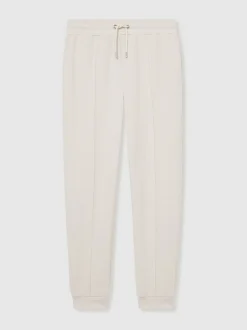 Reiss Off White Premier Drawstring Jersey Joggers