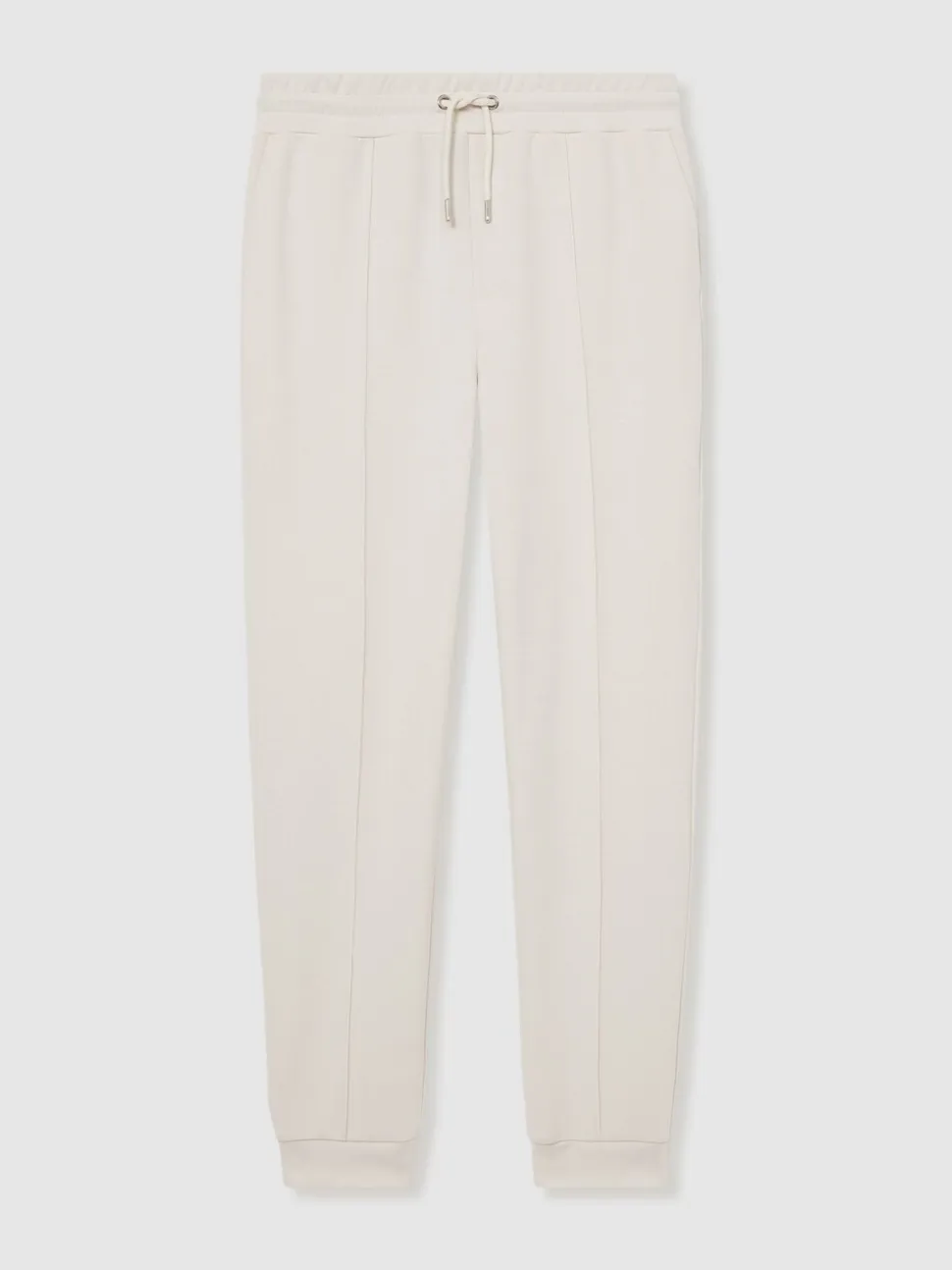 Reiss Off White Premier Drawstring Jersey Joggers