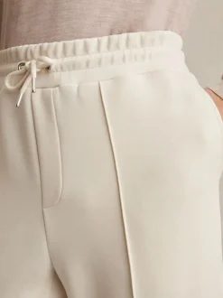 Reiss Off White Premier Drawstring Jersey Joggers