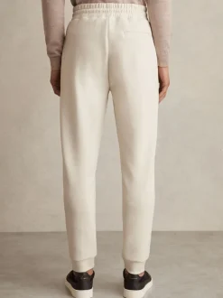 Reiss Off White Premier Drawstring Jersey Joggers