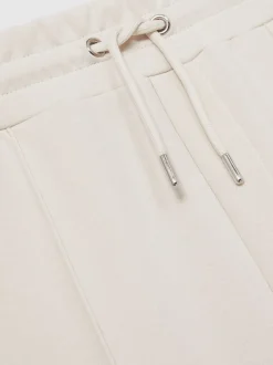Reiss Off White Premier Drawstring Jersey Joggers
