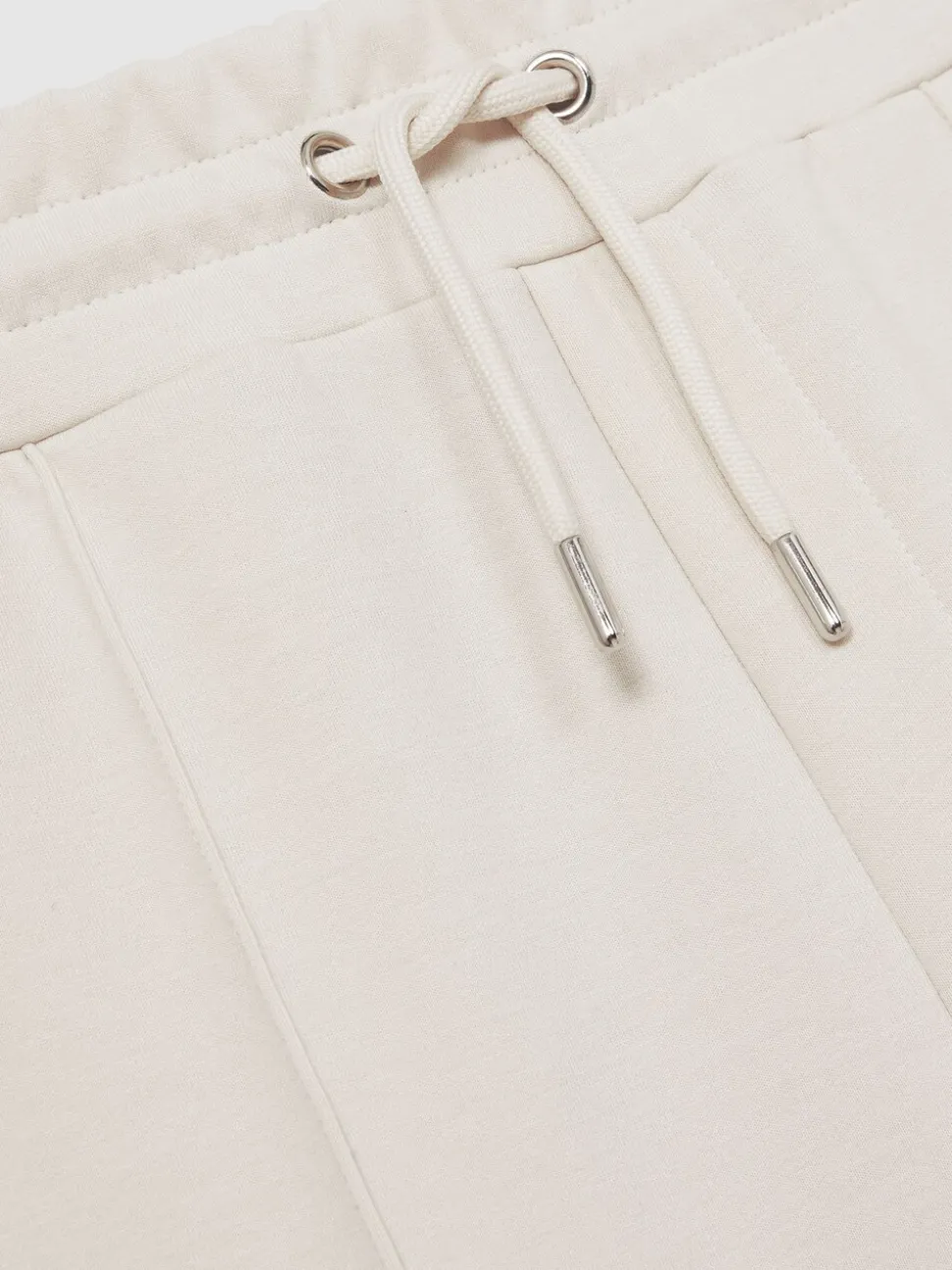 Reiss Off White Premier Drawstring Jersey Joggers