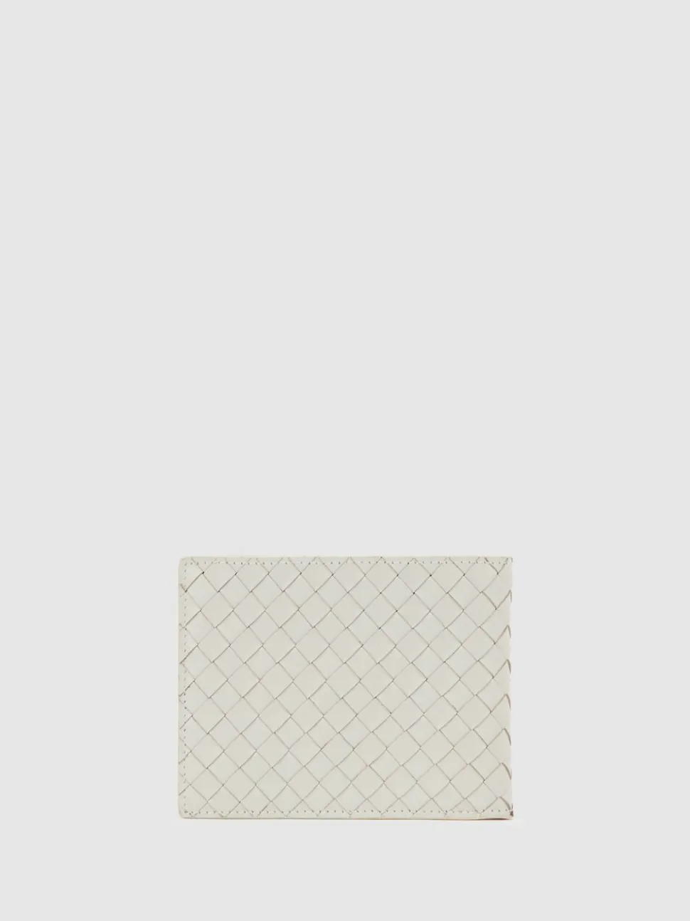 Reiss Off White Quincy Leather Woven Billfold Wallet