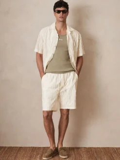 Reiss Off White Serra Reiss | Ché Fringed-Wave Shorts