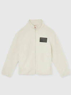 Reiss Off White Snoop McLaren F1 Team Embroidered Fleece Jacket Unisex Fit