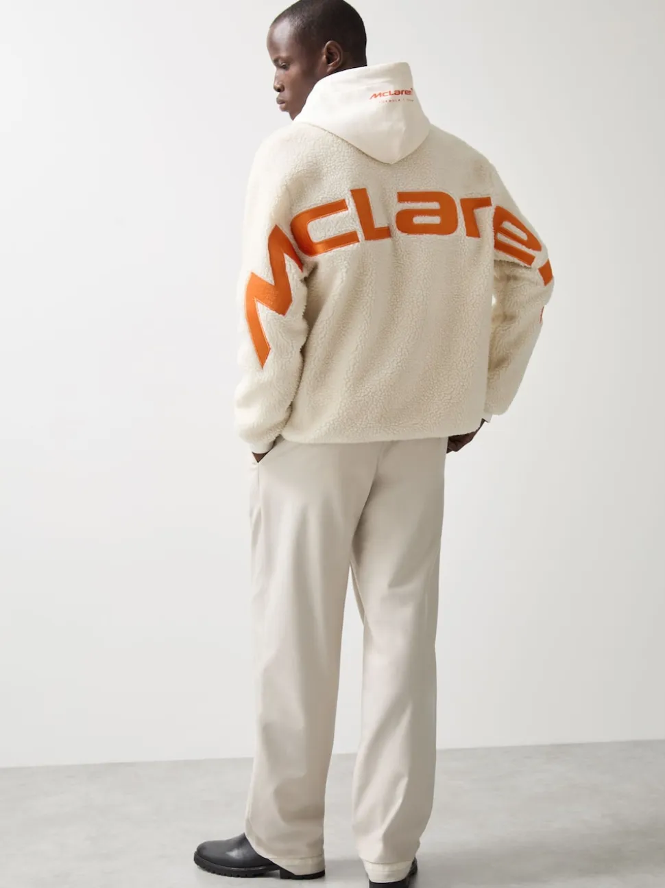 Reiss Off White Snoop McLaren F1 Team Embroidered Fleece Jacket Unisex Fit