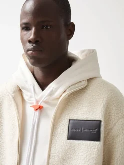 Reiss Off White Snoop McLaren F1 Team Embroidered Fleece Jacket Unisex Fit