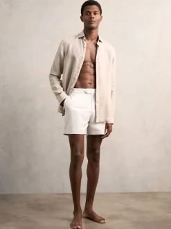 Reiss Off White Sun Side-Adjuster Swim Shorts