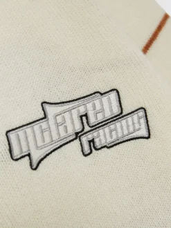 Reiss Off White/Camel Boom McLaren F1 Team Varsity Wool-Cashmere Cardigan