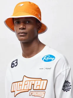 Reiss Papaya Orange Fan Bucket Hat McLaren F1 Team Speedmark Bucket Hat