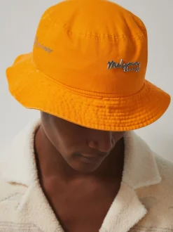 Reiss Papaya Orange Tapered Unisex Fit McLaren Racing Cotton Bucket Hat