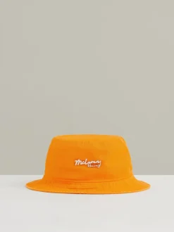 Reiss Papaya Orange Tapered Unisex Fit McLaren Racing Cotton Bucket Hat