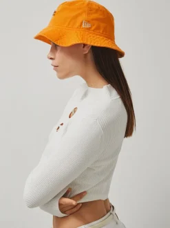 Reiss Papaya Orange Tapered Unisex Fit McLaren Racing Cotton Bucket Hat