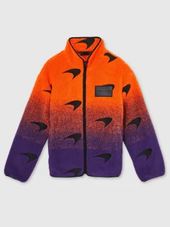 Reiss Papaya Orange/Purple Drift Unisex Fit McLaren F1 Team Ombré Fleece Jacket