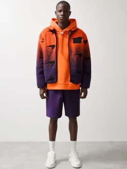 Reiss Papaya Orange/Purple Drift Unisex Fit McLaren F1 Team Ombré Fleece Jacket