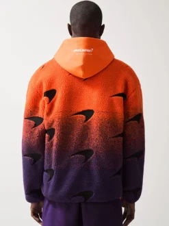 Reiss Papaya Orange/Purple Drift Unisex Fit McLaren F1 Team Ombré Fleece Jacket