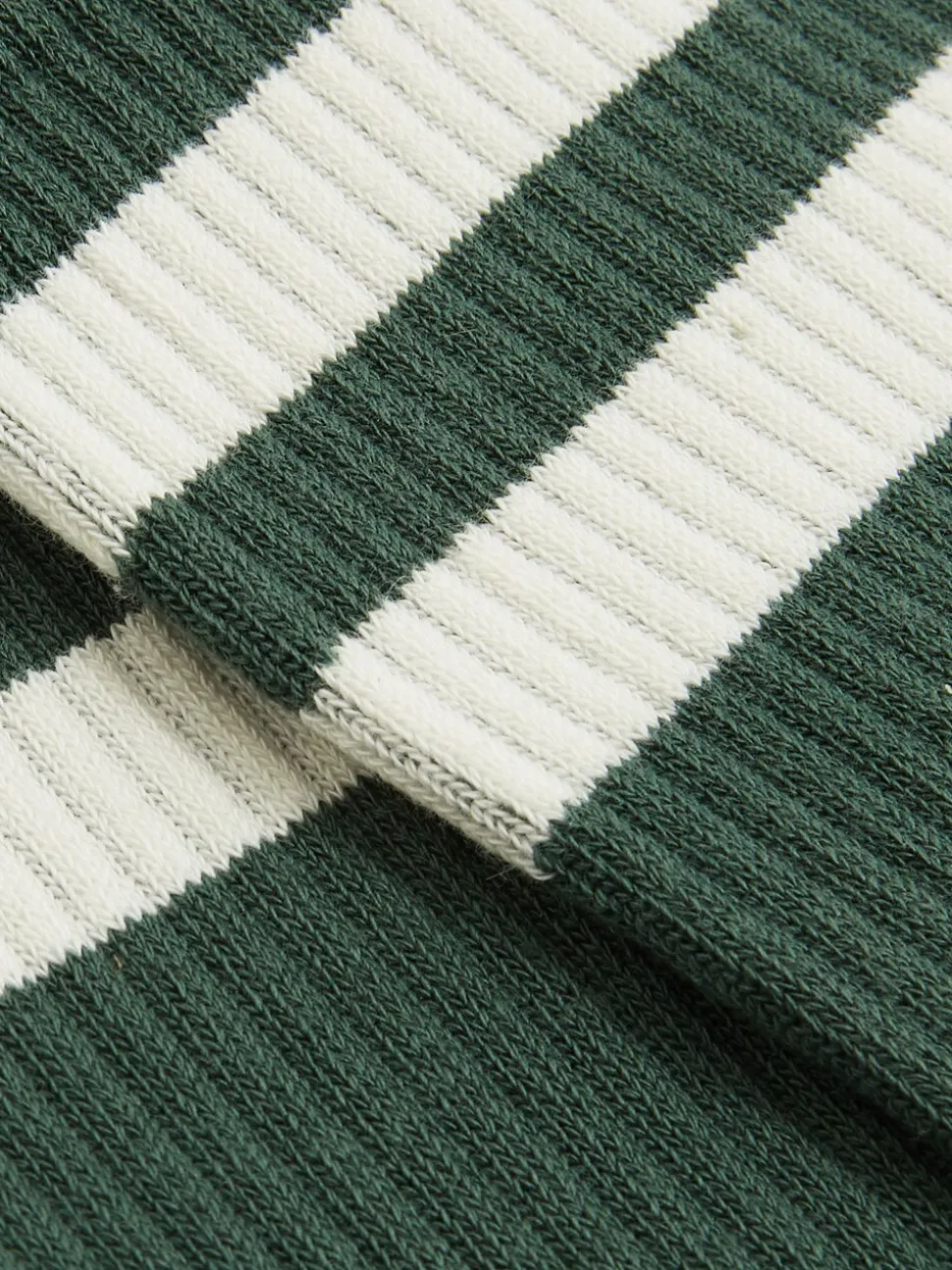 Reiss Pine Green/Ecru Henman Cotton-Blend Double-Stripe Socks