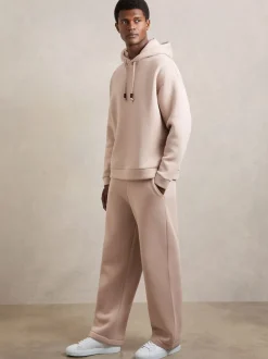 Reiss Pink Monterey Cotton-Blend Fleece-Back Joggers