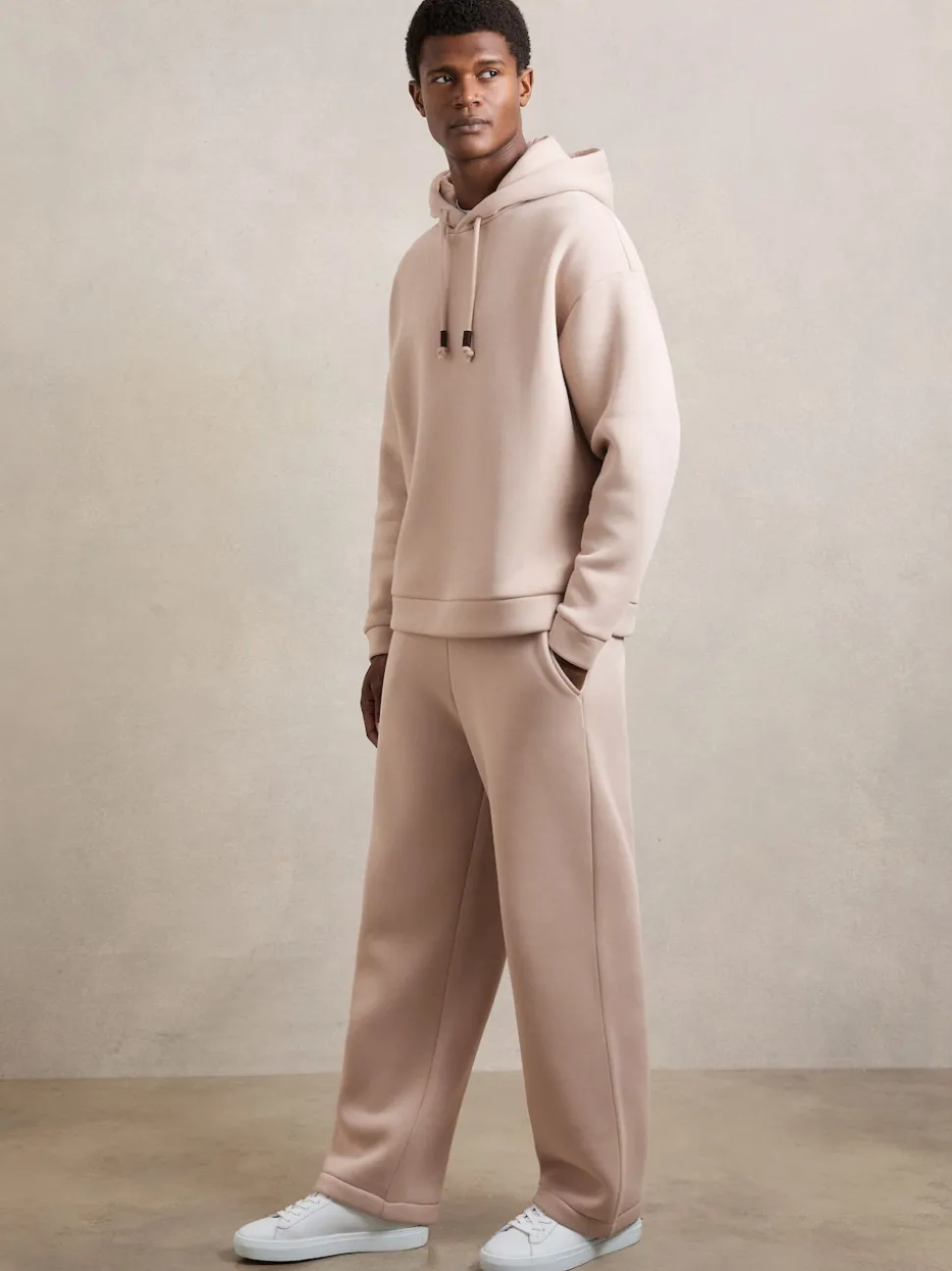 Reiss Pink Monterey Cotton-Blend Fleece-Back Joggers