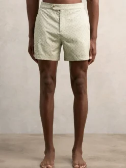 Reiss Pistachio Green Caprio Geometric Print Swim Shorts