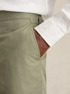 Reiss Pistachio Sketch Cotton-Linen Tailored Shorts