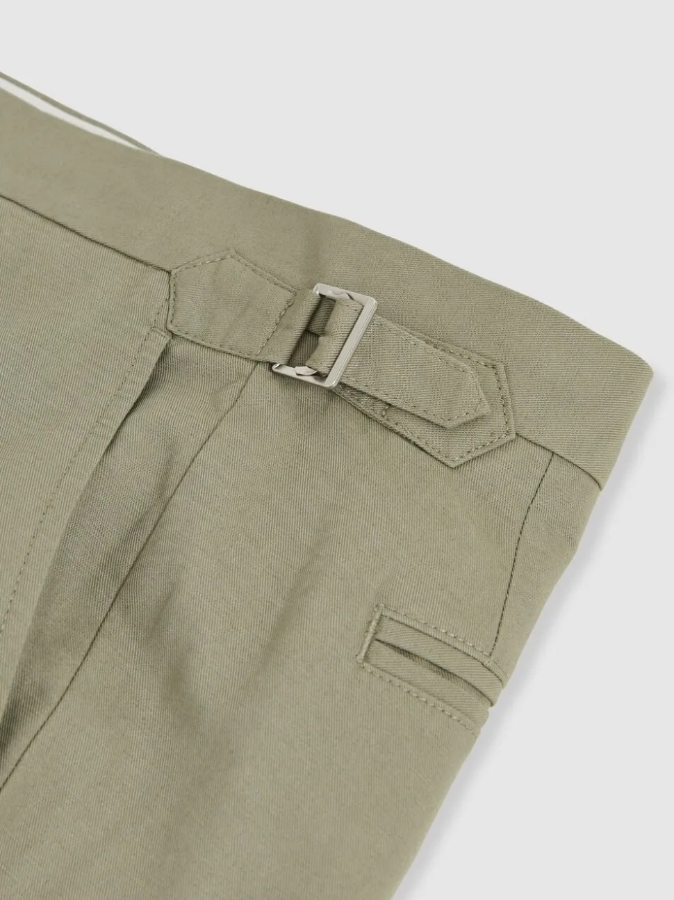Reiss Pistachio Sketch Cotton-Linen Tailored Shorts
