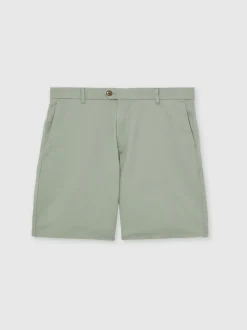 Reiss Pistachio Wicket Cotton Chino Shorts with Stretch