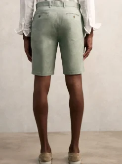 Reiss Pistachio Wicket Cotton Chino Shorts with Stretch