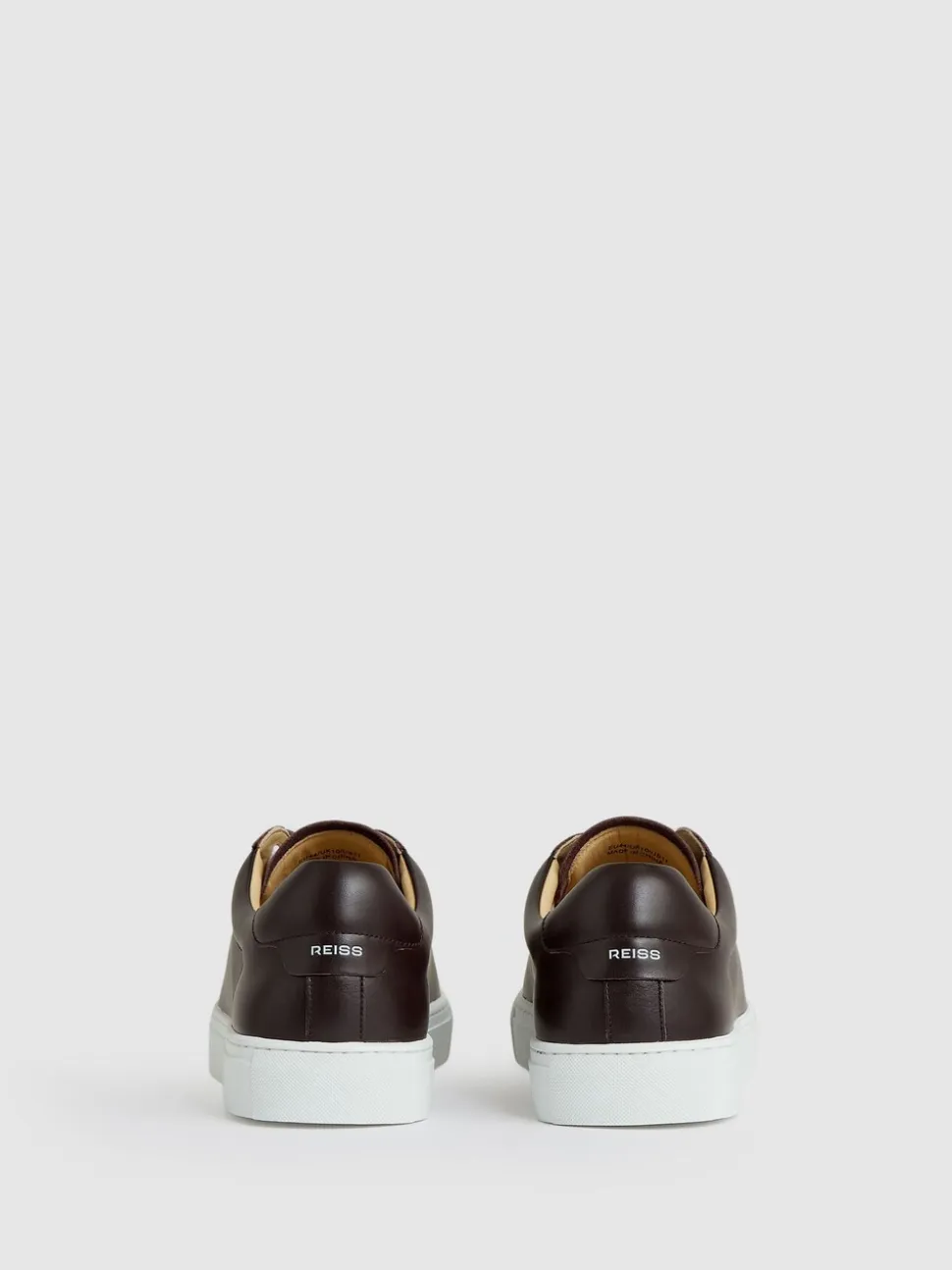 Reiss Plum Purple Finley Leather Low-Top Trainers