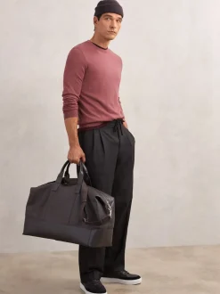 Reiss Raspberry Pink Wessex Merino Wool Crew Neck Jumper