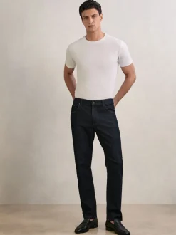 Reiss Raw Indigo Bishopsgate Straight-Leg Jeans