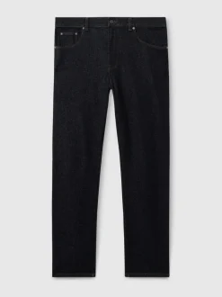 Reiss Raw Indigo Bishopsgate Straight-Leg Jeans
