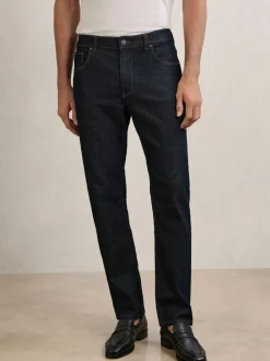 Reiss Raw Indigo Bishopsgate Straight-Leg Jeans
