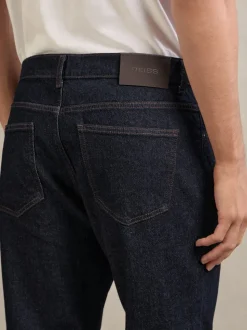 Reiss Raw Indigo Bishopsgate Straight-Leg Jeans