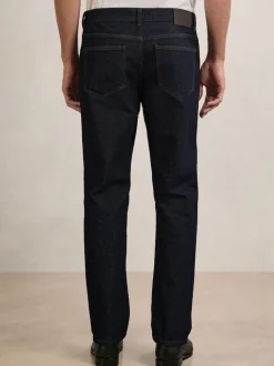 Reiss Raw Indigo Bishopsgate Straight-Leg Jeans