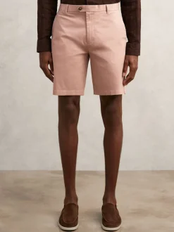 Reiss Rose Pink Wicket Cotton Chino Shorts with Stretch