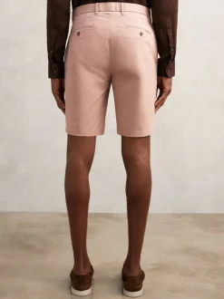 Reiss Rose Pink Wicket Cotton Chino Shorts with Stretch