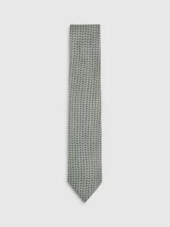 Reiss Sage Bernardo Silk Geometric-Chain Print Tie