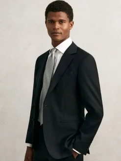 Reiss Sage Bernardo Silk Geometric-Chain Print Tie