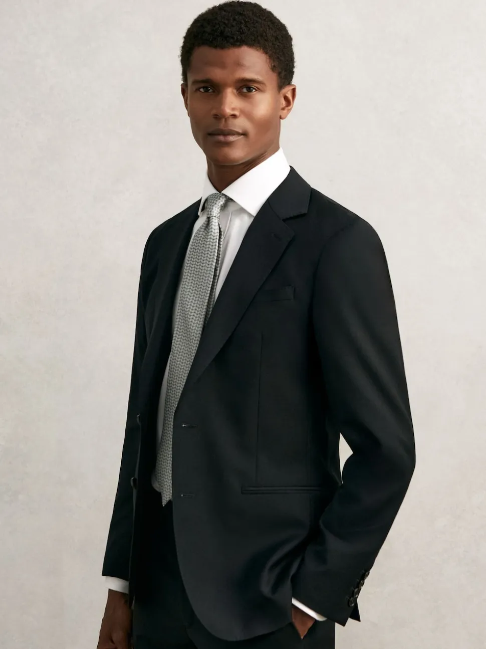 Reiss Sage Bernardo Silk Geometric-Chain Print Tie