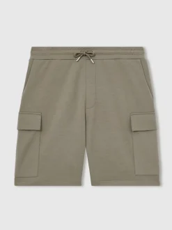 Reiss Sage Green Oliver Interlock Cargo Shorts