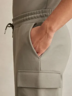 Reiss Sage Green Oliver Interlock Cargo Shorts